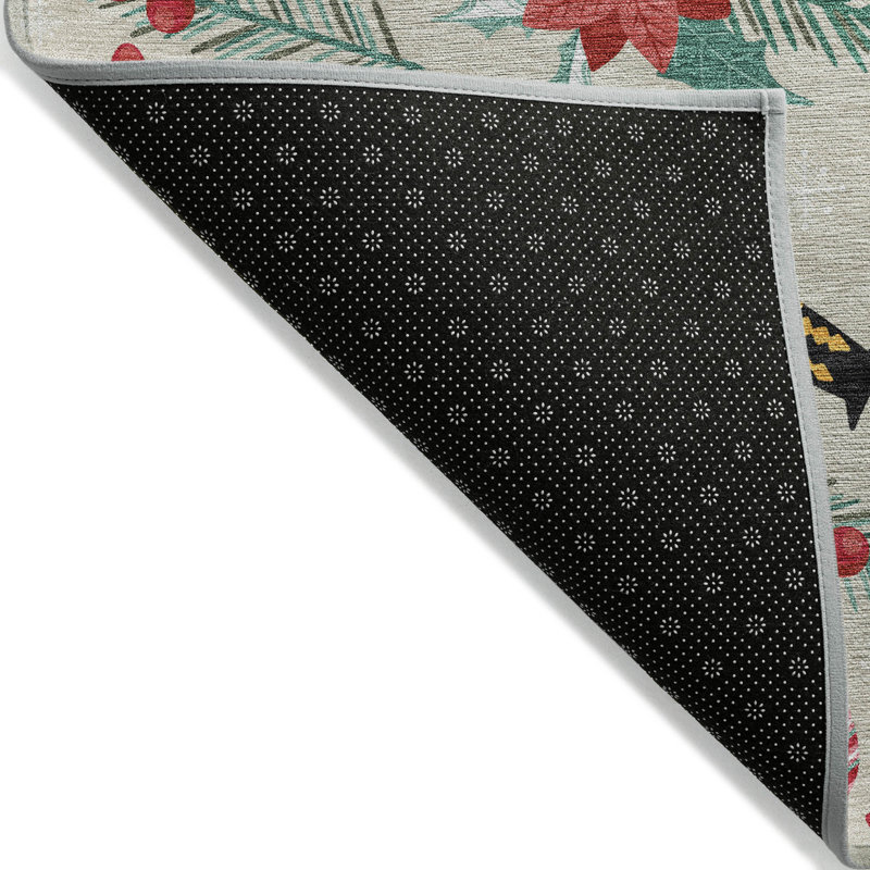 Machine Washable Indoor/Outdoor Christmas Nutcracker Xhevrie Beige Rug, Rectangle 10' x 14'