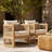 Brecht Outdoor Acacia Wood Woven Rope Lounge Chair With Cushions