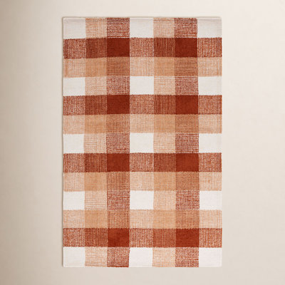 Hand-Tufted Wool Plaid Rug
