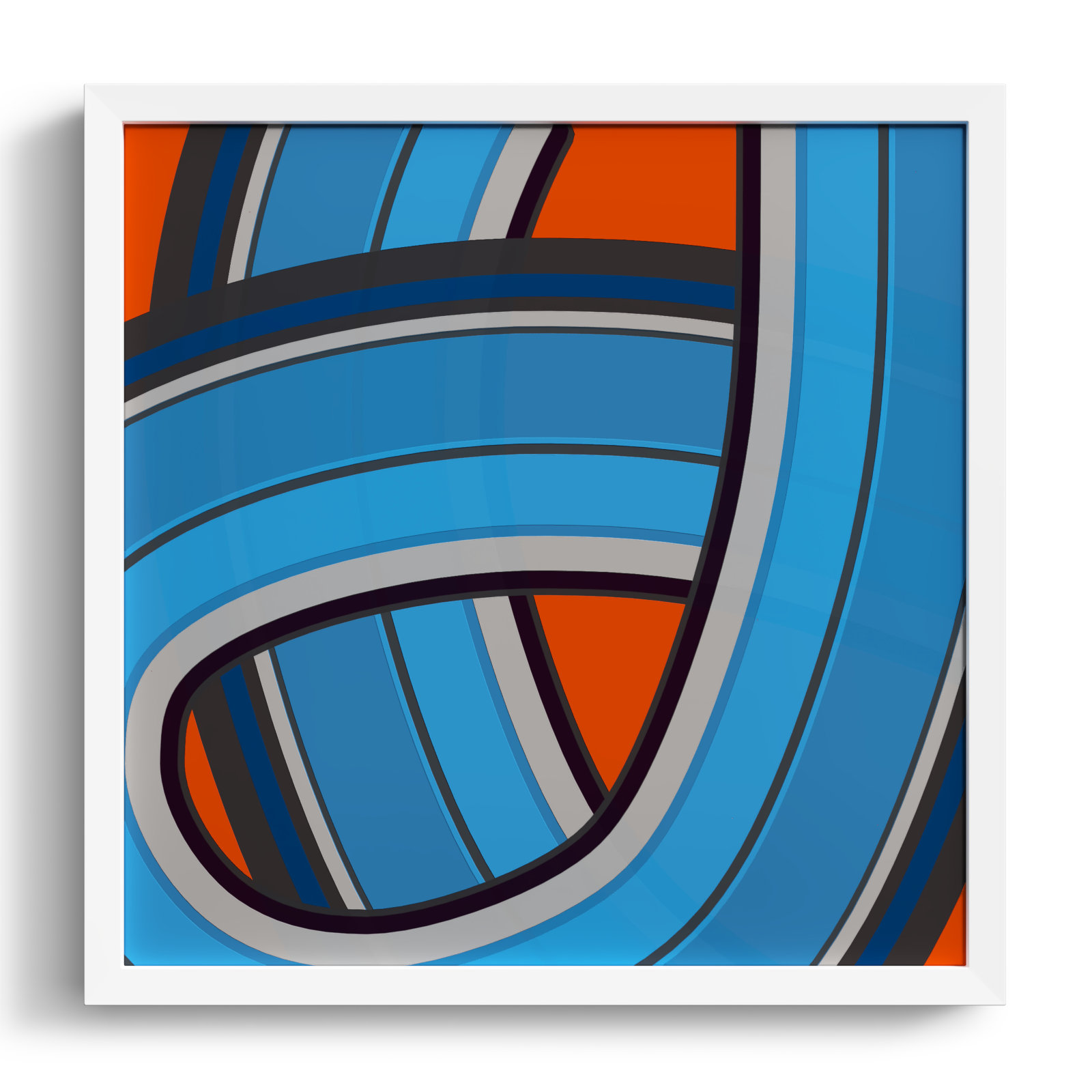 Twist Series I "Twisted River" Print, 16" H x 16" W x 1.25" D, White