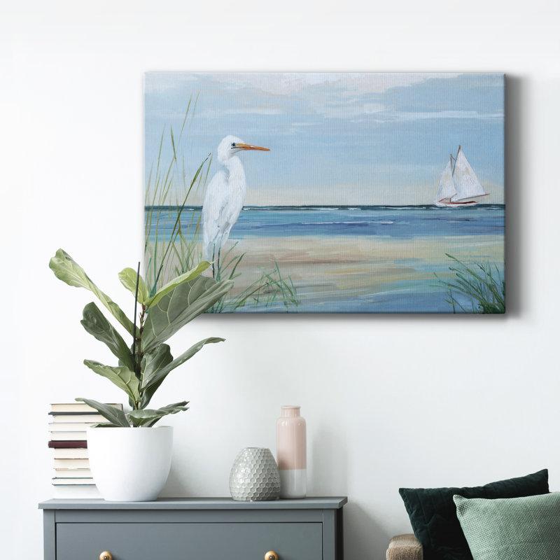 Héron d'été - reproduction sur toile, H 36 po x l 24 po x P 1 po