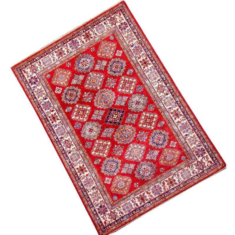 Hand Woven Wool Ikat Area Rug