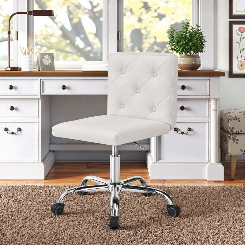Chaise de bureau ergonomique blanche sans accoudoirs