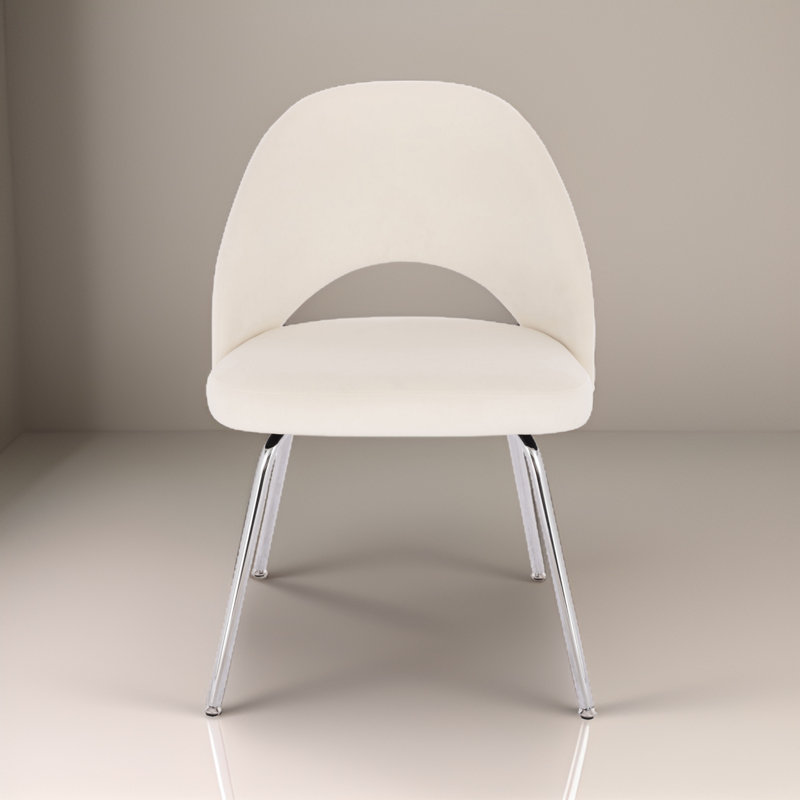 Chaise parsons en velours Yori, Beige