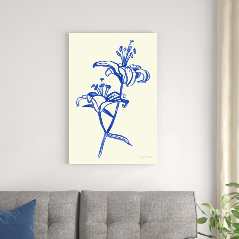 Encre lis bleu I, H 36 po x l 24 po