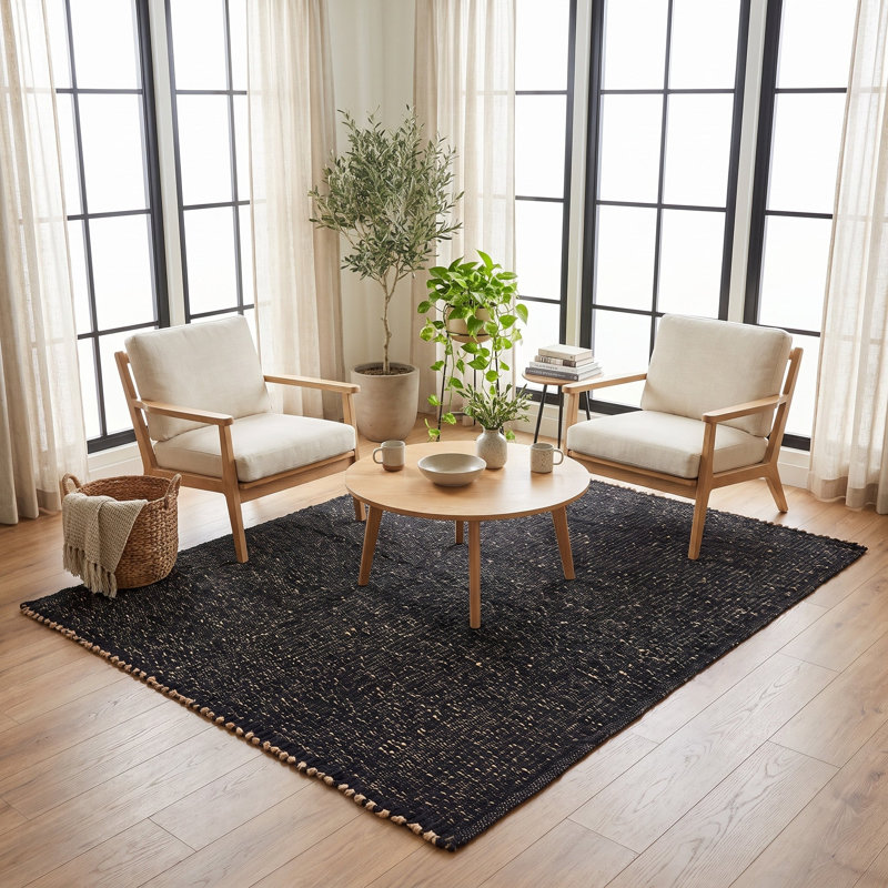 Tapis campagnard en jute et coton Colston, Rectangle 5 pi x 7 pi