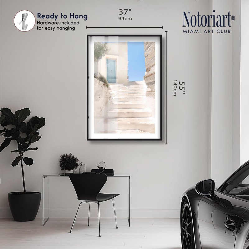 «Skyline Steps Shadowbox» par Notoriart, H 55 po x l 37 po, Noir