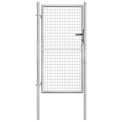 vidaXL Garden Gate Galvanised Steel 39.4x59.1" Silver