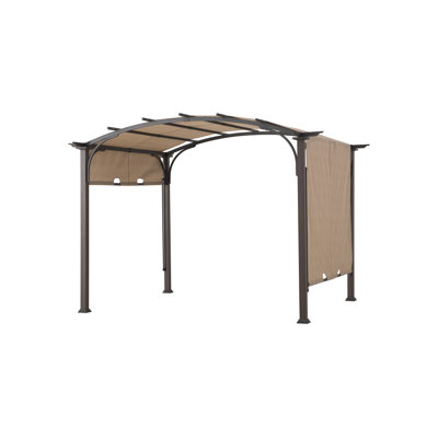 Sunjoy Pergola, Outdoor Steel Arched Pergola with Adjustable Canopy