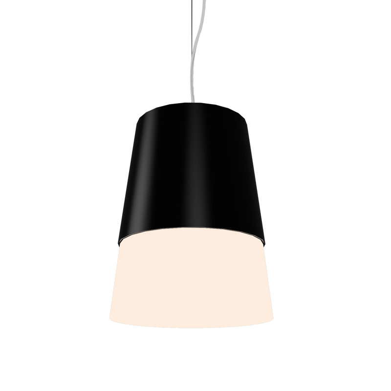 Cônico 1 - Light Pendant, Maple, Matte Black, 12.99" H x 10.83" W x 10.83" D