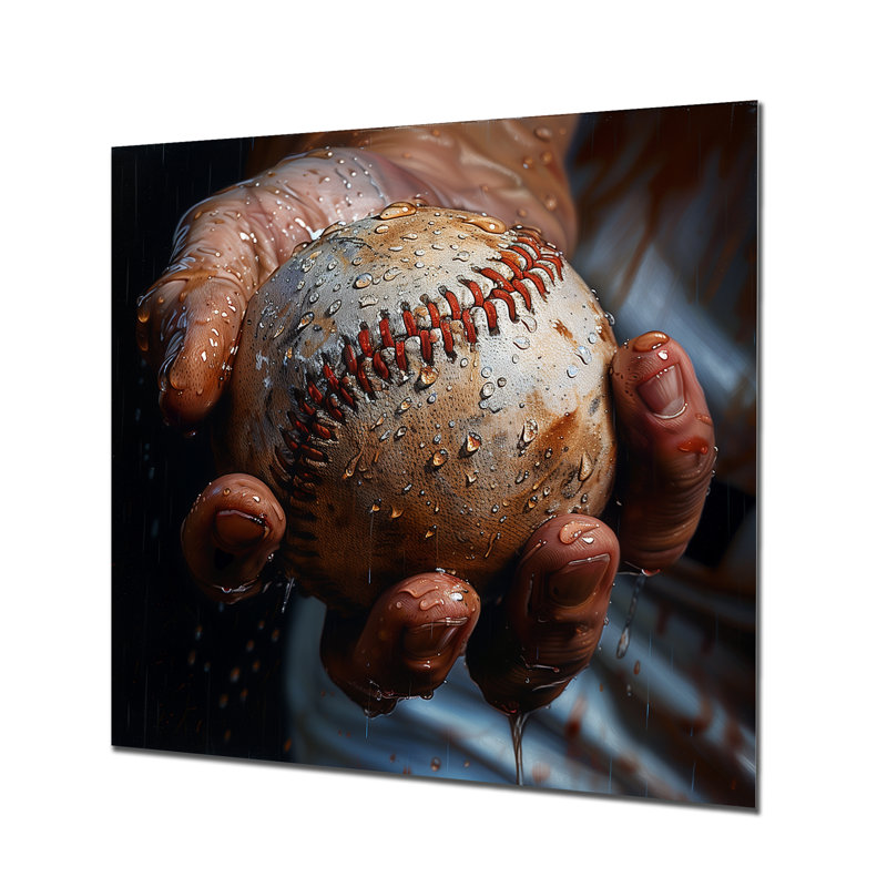 Baseball gros plan pendant le lancer - art mural de baseball sport, H 30 po x l 30 po x P 1 po, Métal métal