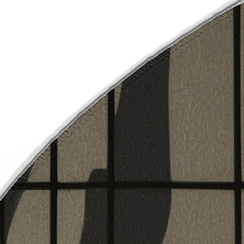 Sandstorm Grid Indoor And Outdoor Area Rug, Round 5'