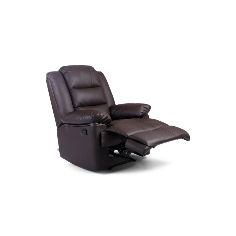 Manual Leather Match Manual Recliner, Brown