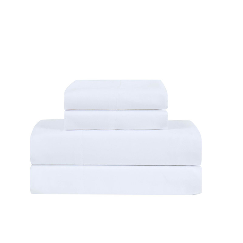 Ensemble de draps en microfibre antimicrobien Trely Calm, Blanc, Ensemble de draps pour très grand lit + un drap-h
