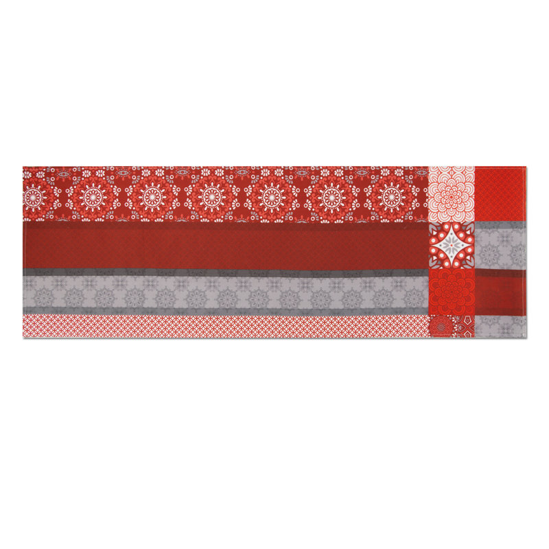 Mandala Red Rectangle No Pattern And Not Solid Colour Table Runner