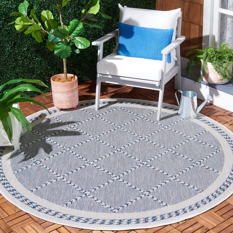 Kaitlin-Leigh Performance Solid Color Indoor/Outdoor Area Rug, Round 6'7"