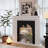 White + Black Manufactured Wood Electric Fireplace