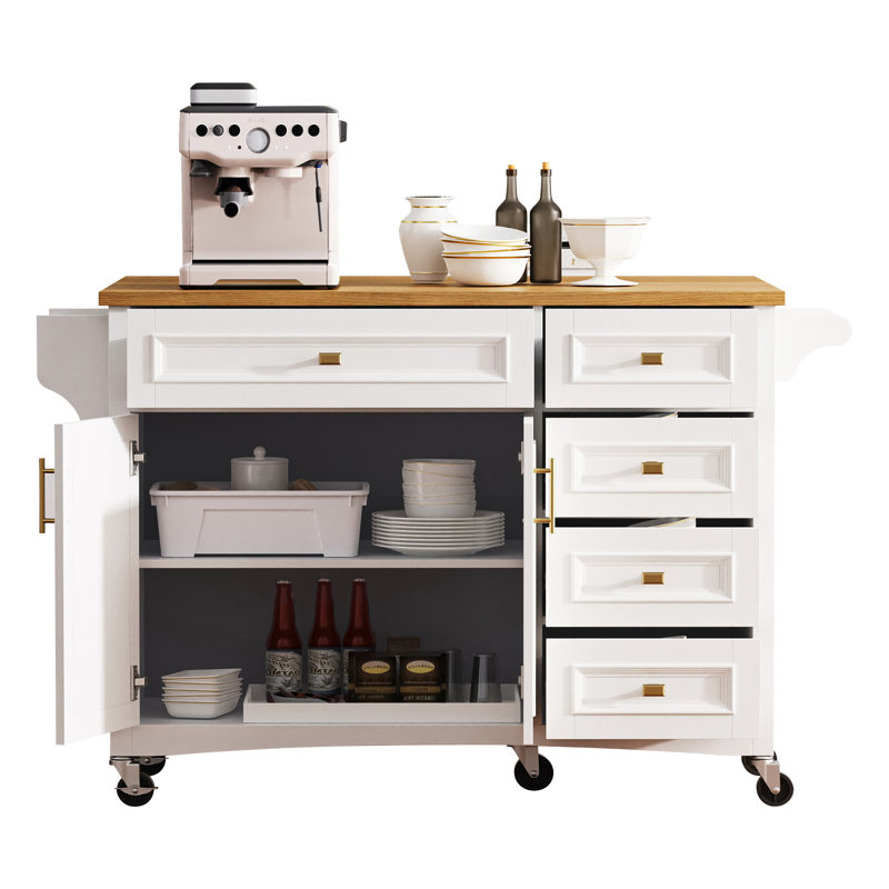 Îlot de cuisine 52 "avec abattant K&K, Blanc