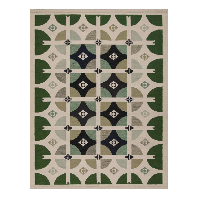 Handmade Cotton and Wool Area Rug