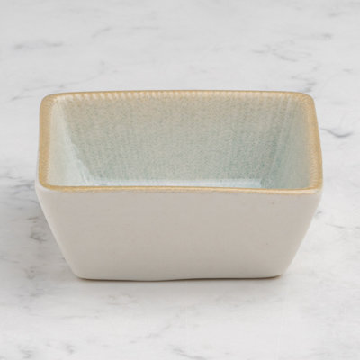 Bol carré miniature en porcelaine Paros-Aqua
