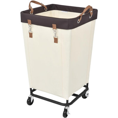 160L Laundry Basket With Wheels, Large Rolling Hampers For Clothing Organizer, Dirty Clothes Basket For Hotel, Home, Closet, Dorm, Beige