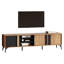 180cm Black Brown Particle Board TV Stand for 80" TV, 3 Open Storage Compartments