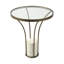  Table de bout ronde contemporaine 24 po en verre noir et blanc