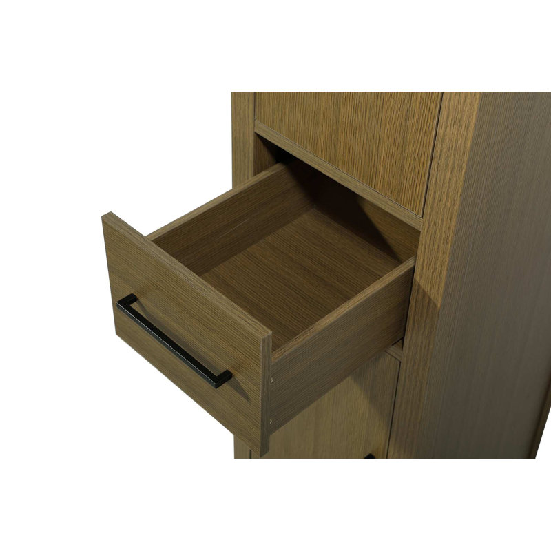Armoire de rangement 16 po pour salle de bain brun châtaignier, Brun châtaigne, H 72 po x l 16 po x P 72 po