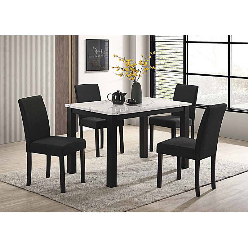 Modern Fabric Upholstered Dining Chairs, Set of 4