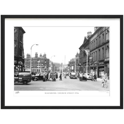 Blackburn, Church Street 1956 1 Piece Single Picture Frame Wall Art