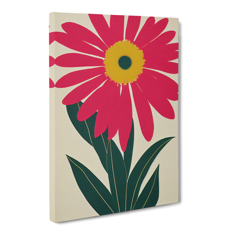 Daisy Flower Retro Vol.2 - Wrapped Canvas Print, 50cm H x 35cm W x 3cm D, Wrapped Canvas