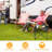 18.5x18.5x14.96in Small Camping Table Foldable Picnic Table with 2 Cup Holders-1002675938