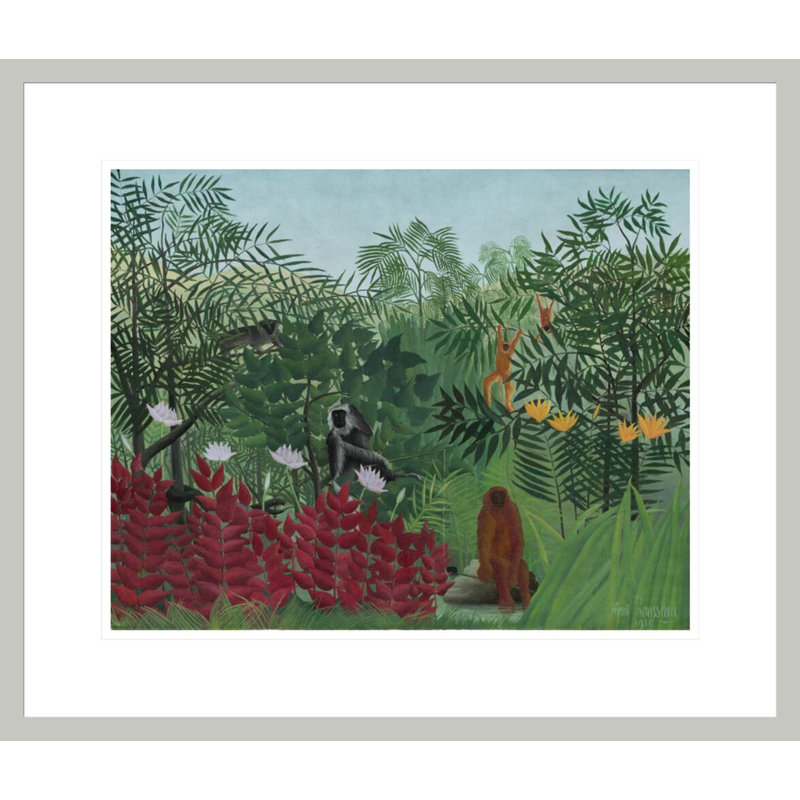 «Tropical Forest with Monkeys» par Henri Rousseau, impression giclée sur cadre, 17.75" H x 20.85" W