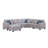 125" Wide Modular Sofa with Ottoman-1321624892-1321624893