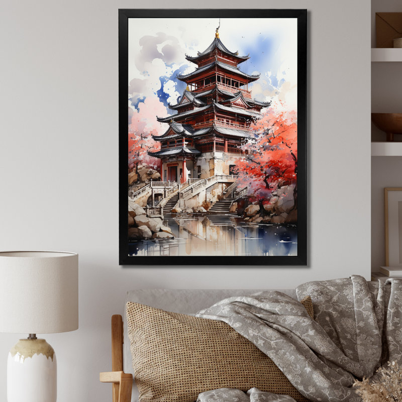 Hansina China Art Forbidden City I - reproduction d'art, H 20 po x l 12 po x P 1 po, Cadre photo noir