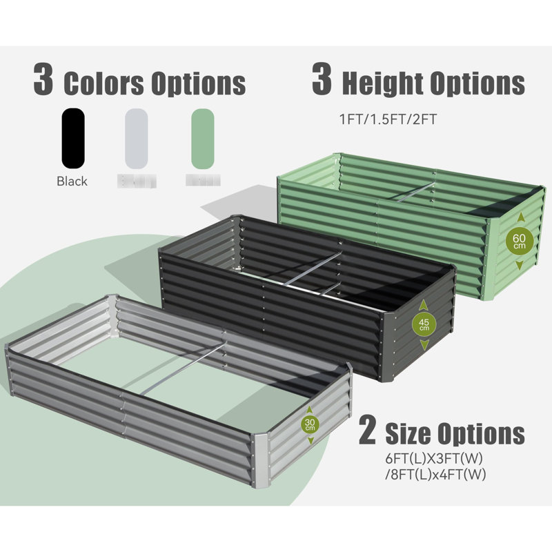 Galvanized Raised Garden Bed 8X4x1.5 Ft - For A Charming Outdoor Space