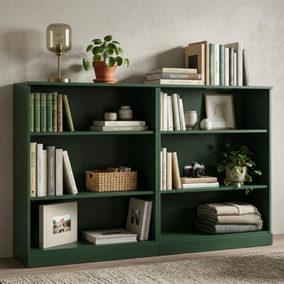 100% Solid Wood 6-Shelf Bookcase Cabinet with Open Storage and Adjustable Shelves, Display Bookshelf, 64" W x 35.75" H