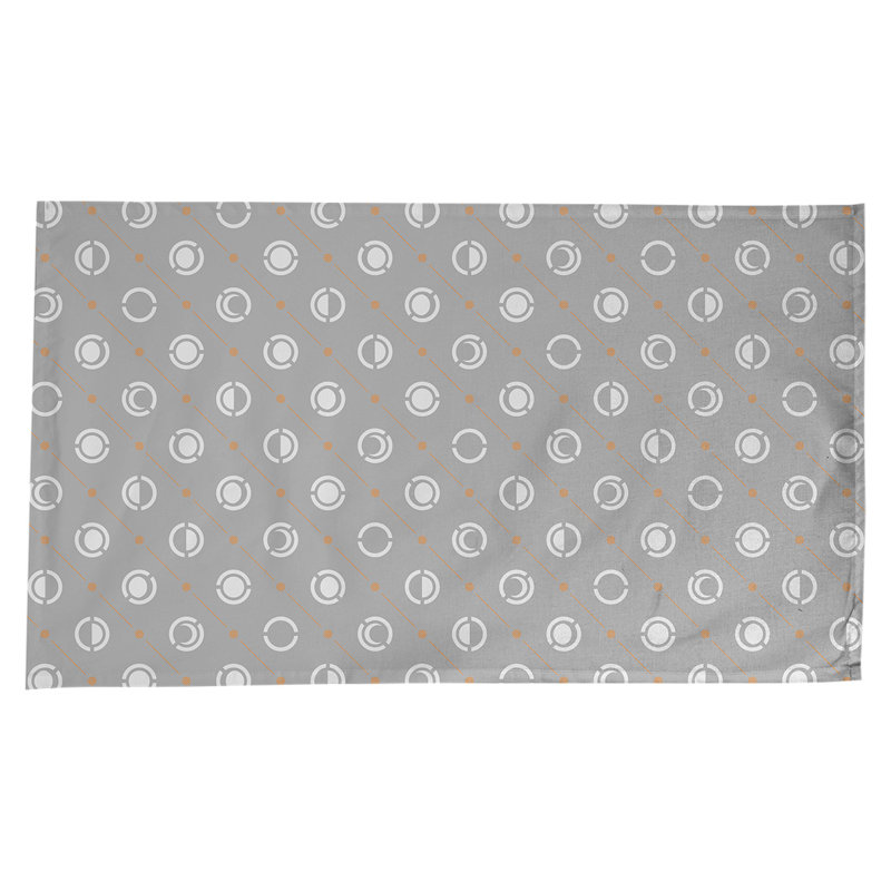 Classic Moon Phases Tablecloth, Gray/Orange/White