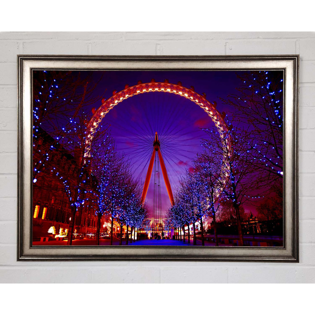 Gerahmtes Leinwandbild London Eye Night Lights Framed Print