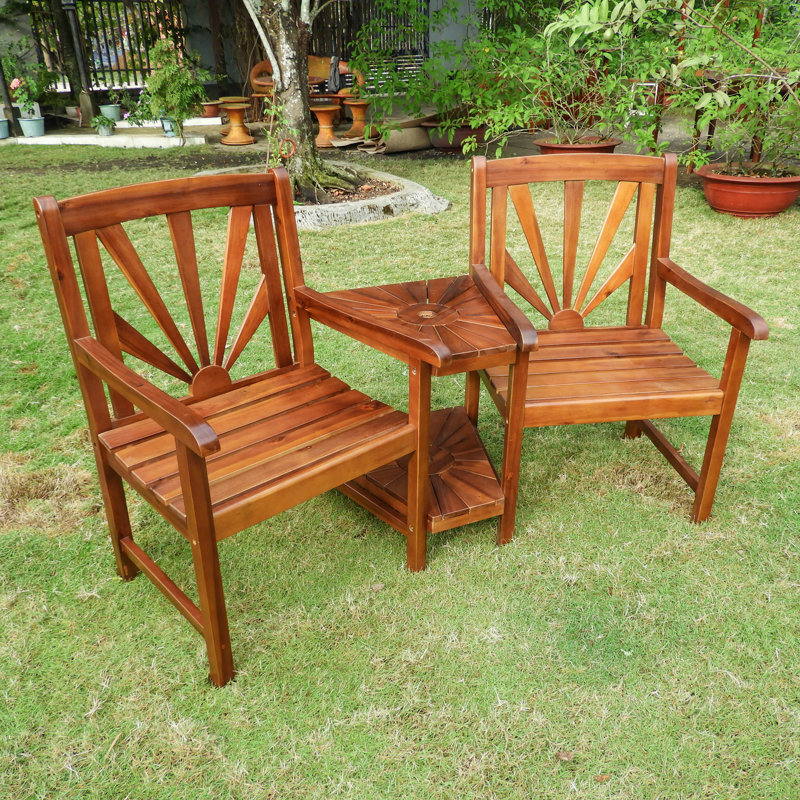 Banc en bois tête à tête-a-tête à tête Gabbert