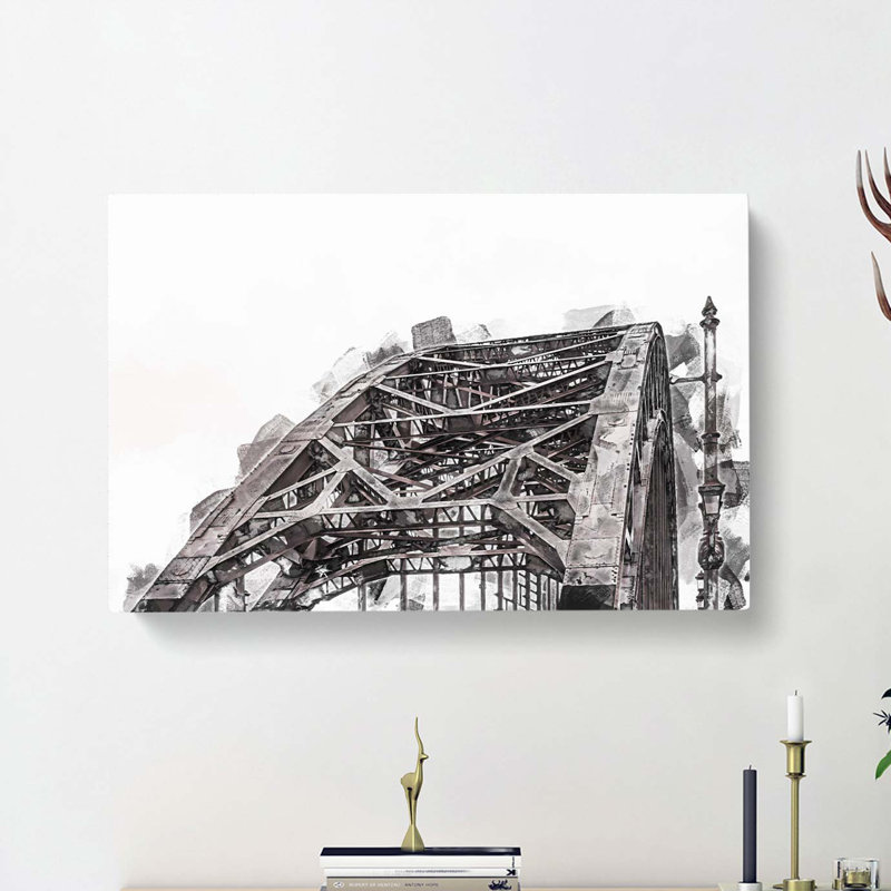 Tyne Bridge in Gateshead Newcastle in Abstract - Wrapped Canvas Graphic Art Print, 50cm H x 76cm W x 3cm D