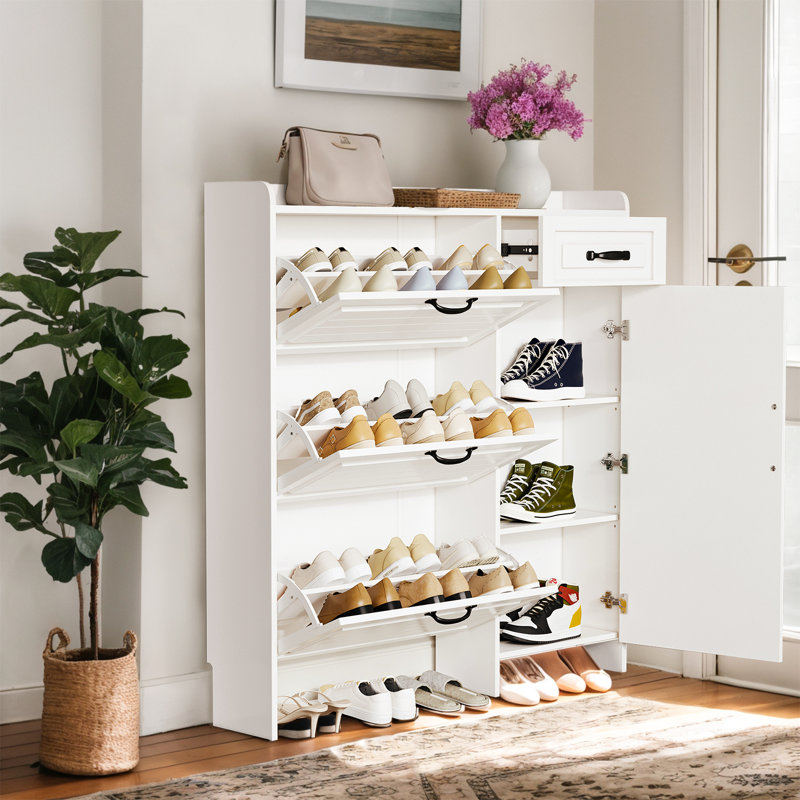 21 Pair Flip Down Shoe Storage