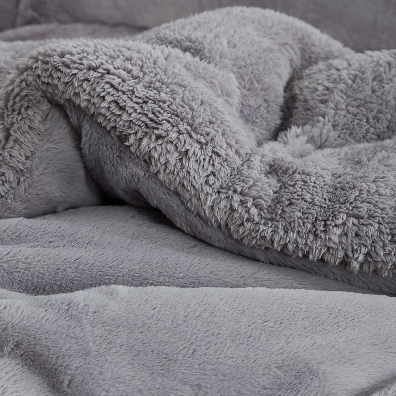 Ensemble d'édredon surdimensionné Chunky Bunny x OG, Édredon pour très grand lit + 2 très grandes ta, gris