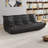 3-Seat Faux Leather Bean Bag Sofa