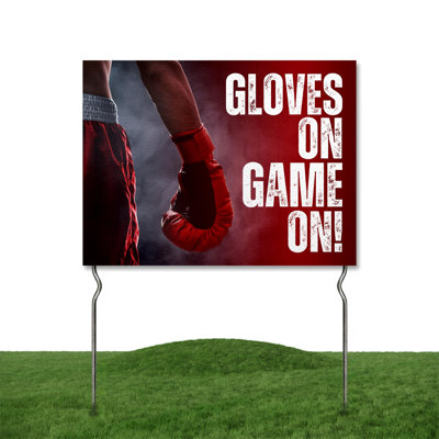 Boxing Classes Available! Yard Sign by DC | 24"x18" Double Sided Boxing Garden Sign with 13” Metal Stakes | Outdoor Signs Waterproof for Lawn, Patio, Sidewalk & House | Set of 1 | Made in USA