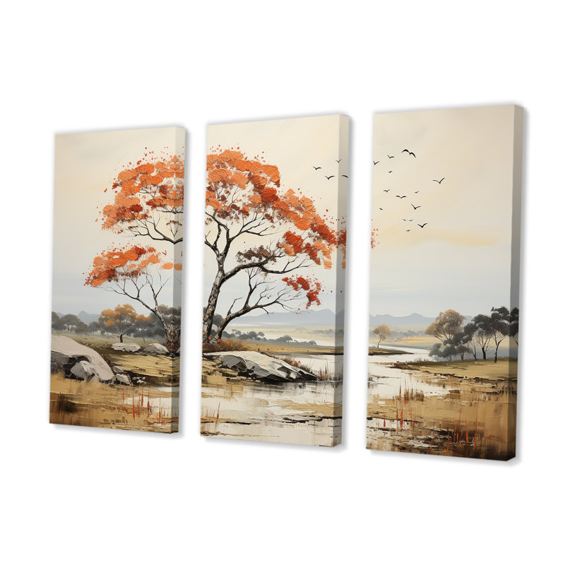«Earthy Tones Majestic Baobab Tree», ensemble d'art sur toile, H 32 po x l 48 po x P 1 po