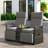Patio Wicker Outdoor Lounge Chair Set With Adjustable Backrests And Built-in Storage Table-683119963