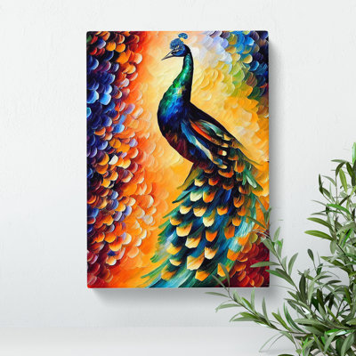 Peacock Portrait - Wrapped Canvas