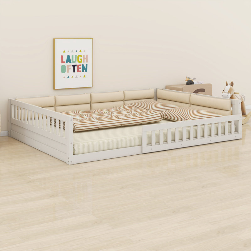 Illyanna Upholstered Panel Bed, Beige