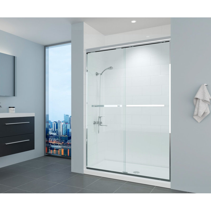 Porte de douche semi-encadrée l 56 po x H 70 po